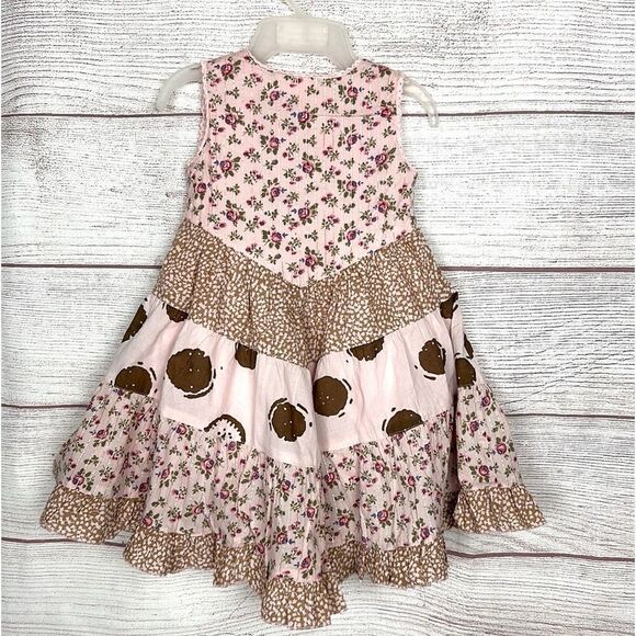 Cutey couture Summer Dress Button Down Cotton Pink Floral Sleeveless 2-3 year - Picture 3 of 10